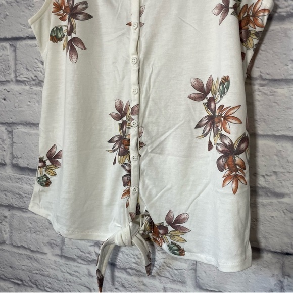 KISMET Vale Oach Print Button Front Crochet Yoke Trim Sleeveless Extra Small - Picture 5 of 11